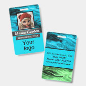 バンブーベージュの背景バッジ バッジ (Front & Back)