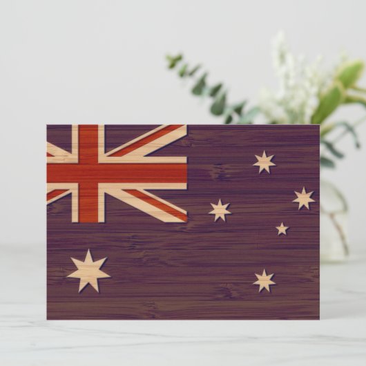 バンブールックと彫刻されたオーストラリア国旗 招待状 (スタンド正面)