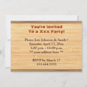 バンブールックと彫刻されたオーストラリア国旗 招待状 (裏面)