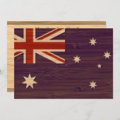バンブールックと彫刻されたオーストラリア国旗 招待状 (正面/裏面)