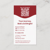 バンブーレッドホワイトライフコーチポートレートパーソナル 名刺 (裏面)