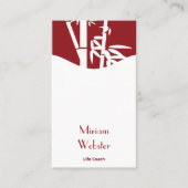 バンブーレッドホワイトライフコーチポートレートパーソナル 名刺 (正面)