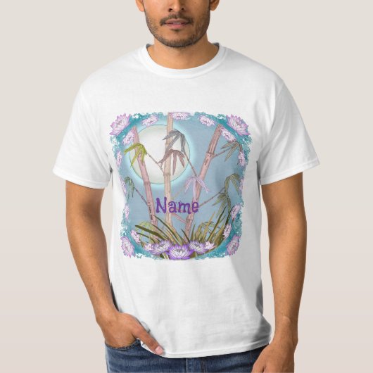 バンブーロータスムーン Tシャツ (正面)