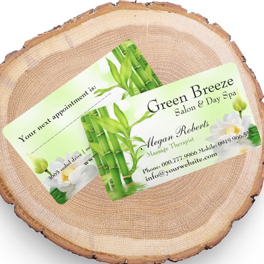 バンブーロータス霊気スパスキンマ気にッサージサロン 予約カード