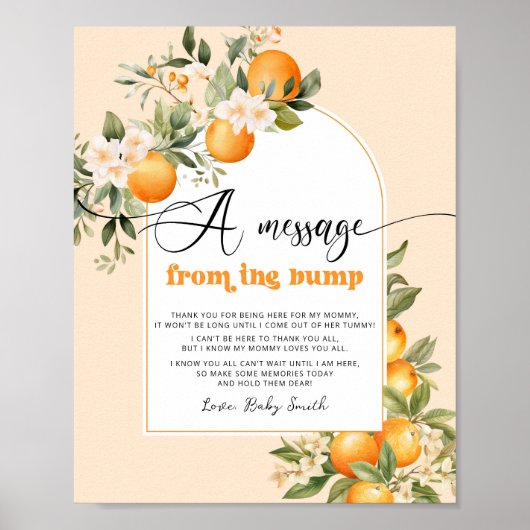 バンプからの小さなかわいこちゃんの赤ちゃんシャワーのメッセージ ポスター (正面)