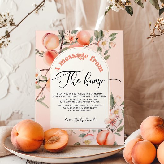バンプからの小さな桃の赤ちゃんシャワーのメッセージ ポスター