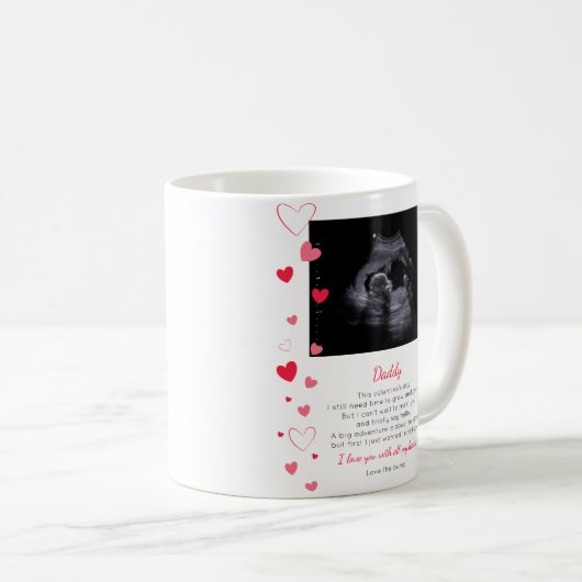 バンプアップからパパへのバレンタインのメッセージ コーヒーマグカップ (正面右)