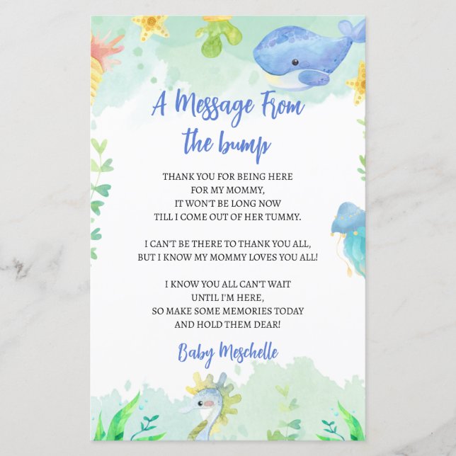 バンプサマーベビーシャワーからのメッセージ (正面)