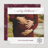 バンプスノーフレーク写真からの陽気なクリスマス シーズンカード (正面/裏面)