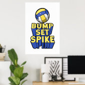 バンプセットスパイクバレーボール ポスター (ホームオフィス)