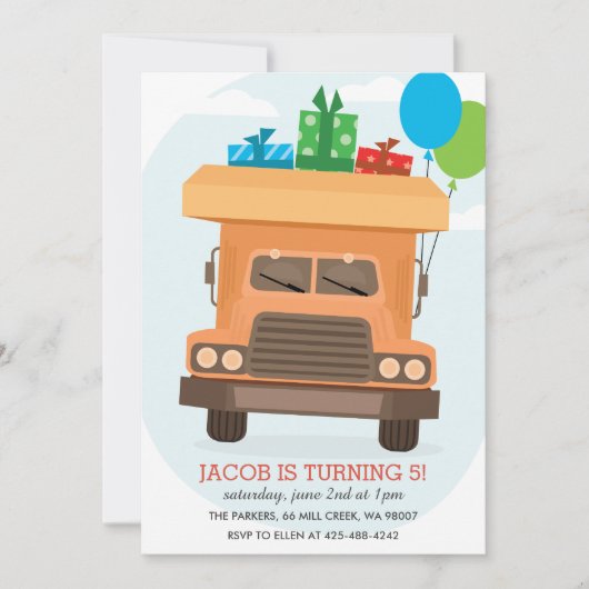 バンプバンプキッドの誕生日パーティーの招待状 招待状 (正面)