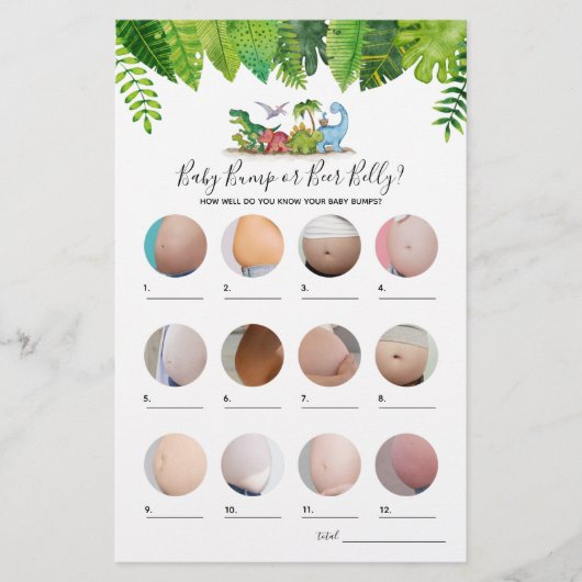 バンプビールベリー恐竜ベビーシャワーゲーム (正面)