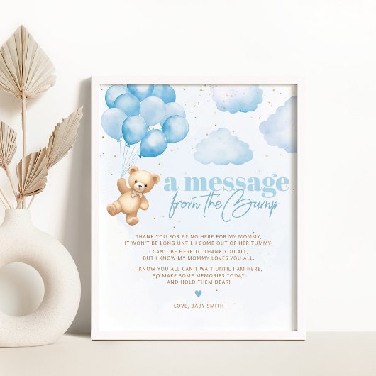 バンプブルーのテディベアからのメッセージ ポスター