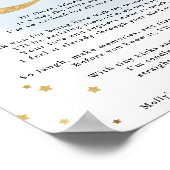 バンプブルー金ゴールドムーンベイビーシャワーからのメッセージ ポスター (角)