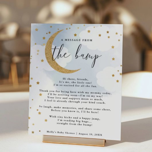 バンプブルー金ゴールドムーンベイビーシャワーからのメッセージ ポスター