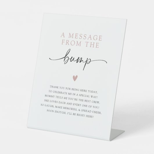 バンプミニマルな赤ちゃんシャワーからのメッセージ 台座サイン (正面)