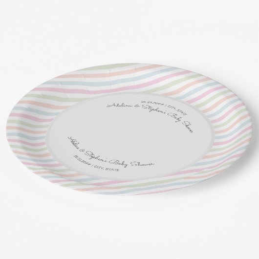 バンプ超音波かわいい赤ちゃんシャワーからのメッセージ ペーパープレート (アングル)