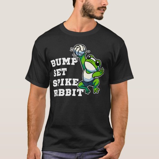 バンプ(Bump) 、セット(Set) 、スパイク(Spike) 、リブ(Ribbit) Tシャツ (正面)