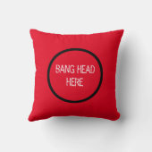 バンヘッドはこちらおもしろい-ストレスレリーフ、 浮き彫り赤 クッション (裏面)