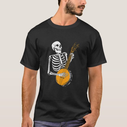 バンホおもしろいルバースケルトン遊ズBanjoハロウィーン Tシャツ (正面)
