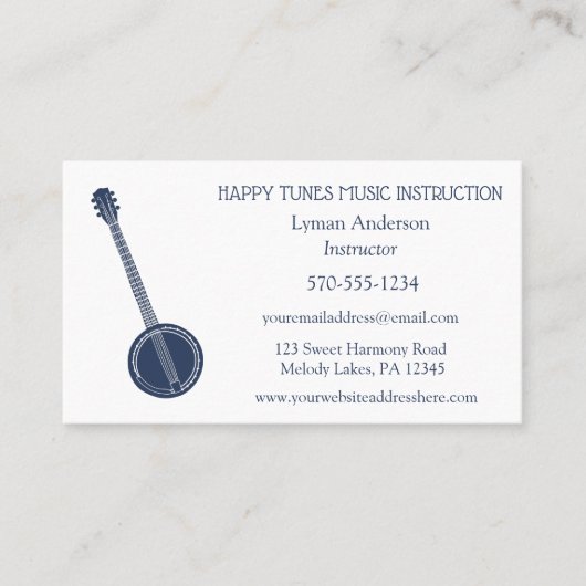 バンホインストラクター先生ブルーグラスミュージシャンカスタム 名刺 (正面)