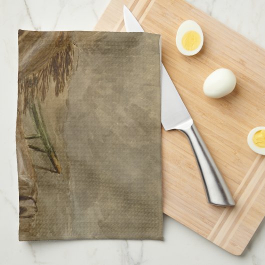 バンホスペインのーのトレイル遊ソングでカウボーイを歌う キッチンタオル (四つ折り)