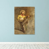 バンホスペインのーのトレイル遊ソングでカウボーイを歌う キャンバスプリント (インサイチュ (ウッドフロア))