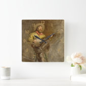 バンホスペインのーのトレイル遊ソングでカウボーイを歌う スクエア壁時計 (ホーム)