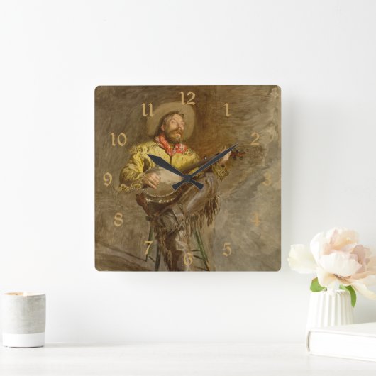 バンホスペインのーのトレイル遊ソングでカウボーイを歌う スクエア壁時計 (ホーム)