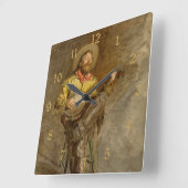 バンホスペインのーのトレイル遊ソングでカウボーイを歌う スクエア壁時計 (傾斜)