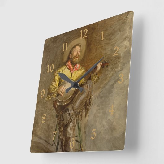 バンホスペインのーのトレイル遊ソングでカウボーイを歌う スクエア壁時計 (傾斜)