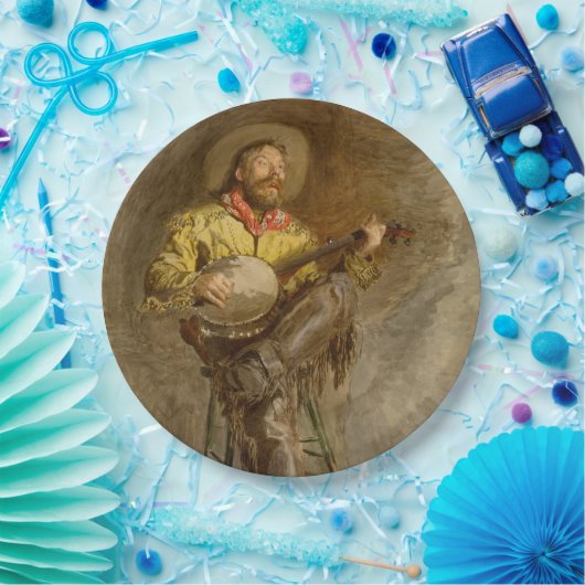 バンホスペインのーのトレイル遊ソングでカウボーイを歌う ペーパープレート (パーティー)