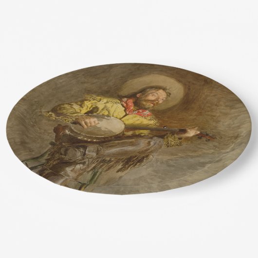 バンホスペインのーのトレイル遊ソングでカウボーイを歌う ペーパープレート (アングル)