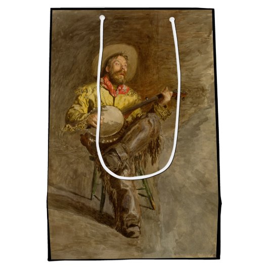 バンホスペインのーのトレイル遊ソングでカウボーイを歌う ミディアムペーパーバッグ (裏面)