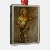 バンホスペインのーのトレイル遊ソングでカウボーイを歌う メタルオーナメント (右)