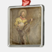 バンホスペインのーのトレイル遊ソングでカウボーイを歌う メタルオーナメント (左)