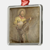 バンホスペインのーのトレイル遊ソングでカウボーイを歌う メタルオーナメント (左)