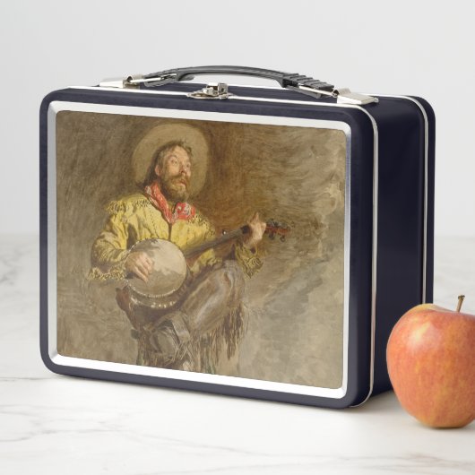 バンホスペインのーのトレイル遊ソングでカウボーイを歌う メタルランチボックス (インサイチュ)