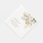 バンホパンパスグラスと緑結婚草 スタンダードランチョンナプキン (角)