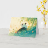 バンボオスの平和なパンダ カード (黄色い花)