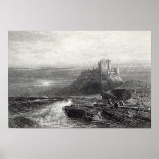 バンボロー城、S.ブラッドショー彫り ポスター (正面)