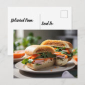 バンミサンドイッチオンザプレート ポストカード (正面/裏面)