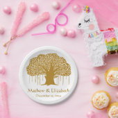 バンヤンノキの素朴な屋外の結婚式 ペーパープレート (パーティー)