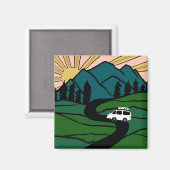 バンライフツリーズフォレストマウンテンエクスプロアアドベンチャー マグネット (正面/裏面)