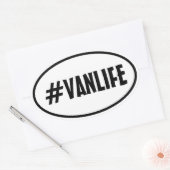 バンライフノマッドアドベンチャートラベルキャンプライフスタイル 楕円形シール (封筒)