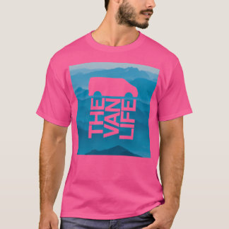 バンライフロゴブルーマウンテンステンシル Tシャツ