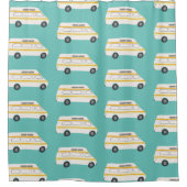 バンライフヴィンテージRVモーターホームキャンパー シャワーカーテン (正面)