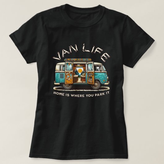 バンライフ キャンプ Tシャツ (デザイン正面)