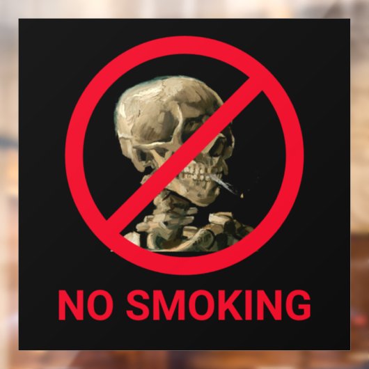 バン喫煙とのノーサインゴッホスカルアートワーク ウィンドウサイン (シート2)