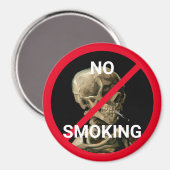 バン喫煙とのノーサインゴッホスカルアートワーク マグネット (正面/裏面)